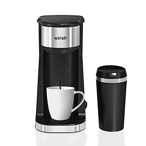wirsh Single Serve Coffee Maker-Small Travel Coffee Maker with 14 ...