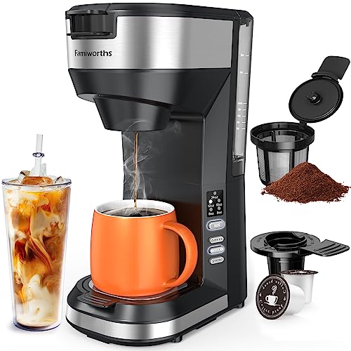 Hot and Iced Coffee Maker for K Cups and Ground ...