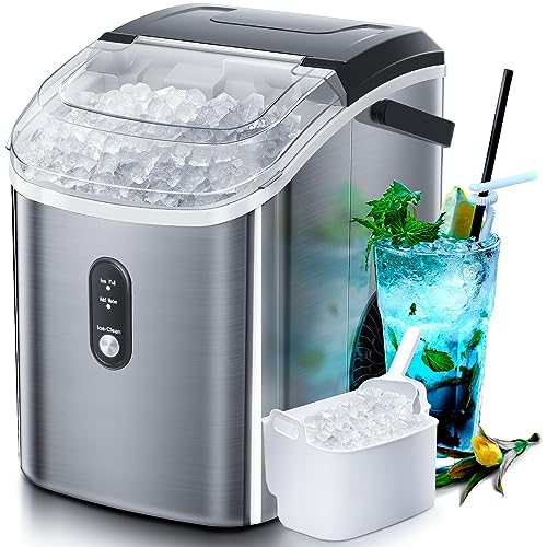 Nugget Countertop Ice Maker with Soft Chewable Ice, 34Lbs/24H, Pebble ...