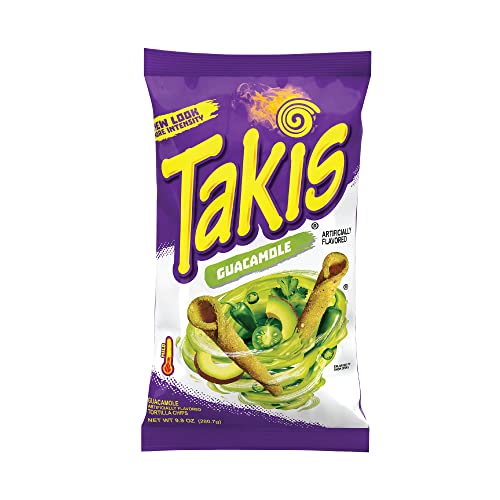 Takis Guacamole Rolled Tortilla Chips, Guacamole Artificially Flavored, 9.9 Ounce Bag