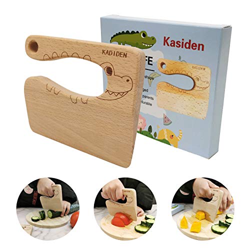 Kasiden Wooden Kids Knife for Cooking,Kid Safe Knives,Kitchen Toy,Chopper,Vegetable and ...