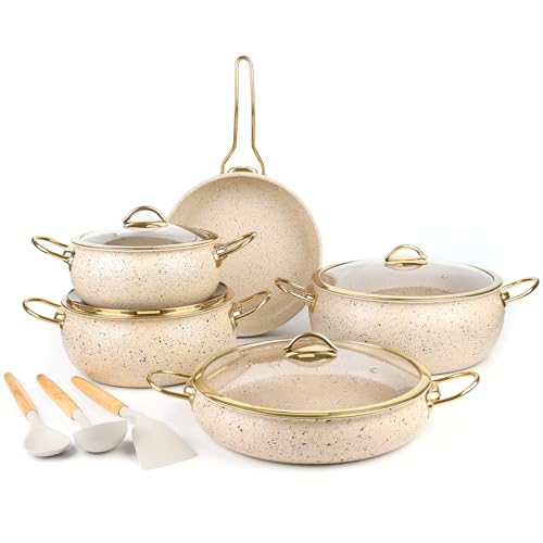 5-Ply Stainless Steel Cookware Set, 12Pcs Pots and Pans Set ...