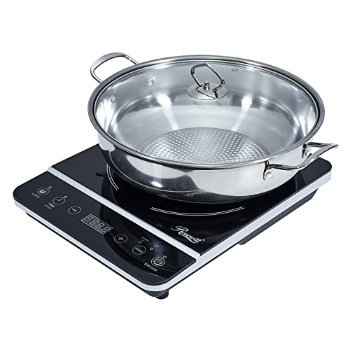 Rosewill Induction Cooker 1800 Watt, Induction Cooktop, Electric Burner with Stainless Steel Pot 10