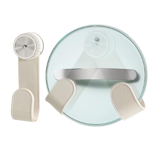 Wall Mount Lid Holder Hooks Compatible with Caraway,Self-Adhesive Capable of Strong Load Bearing,2Pack,Cream White