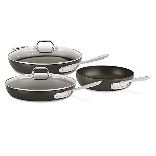 All-Clad HA1 Hard Anodized Nonstick Fry Pan Set – 3-Piece Cookware, 8