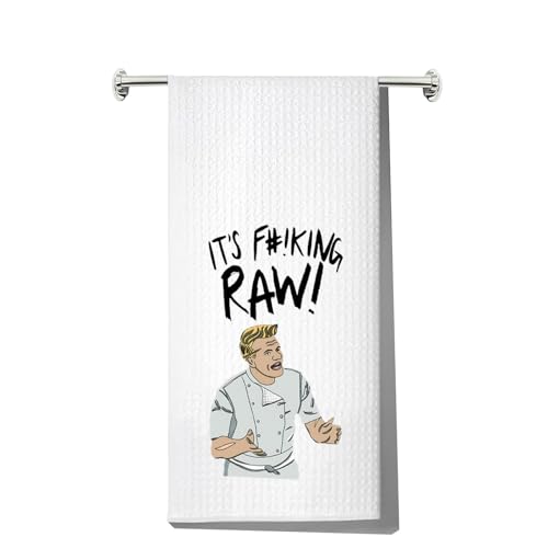 LEVLO Chef Ramsay Kitchen Towel - It's Raw Tea Towel for Fans - Gordon Merchandise Gift