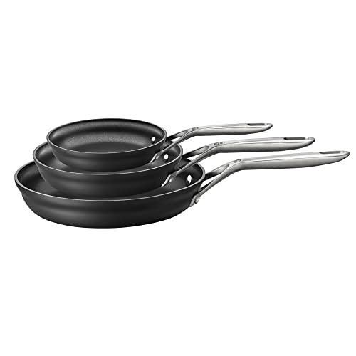 ZWILLING Motion Hard-Anodized 3-Piece Nonstick Fry Pan Set, Grey