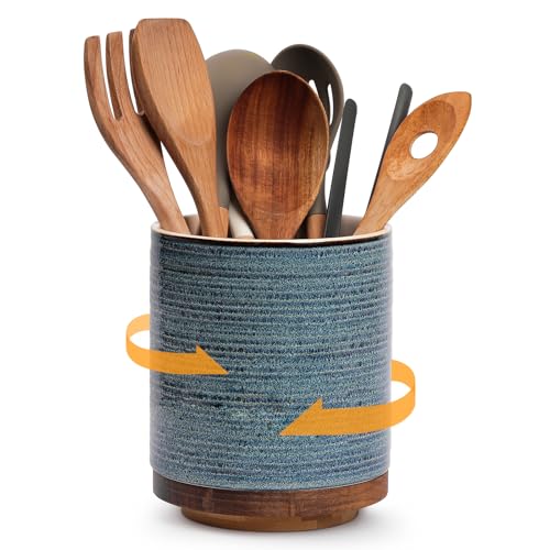 DOWAN 360° Rotating Extra Large Cooking Utensil Holder, 7.6