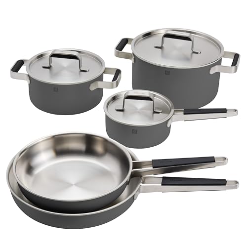 ZWILLING Pure 8-pc Stainless Steel Cookware Set, Grey