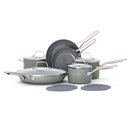 Calphalon® Set di pentole antiaderenti in ceramica, 12 pezzi, frassino argentato