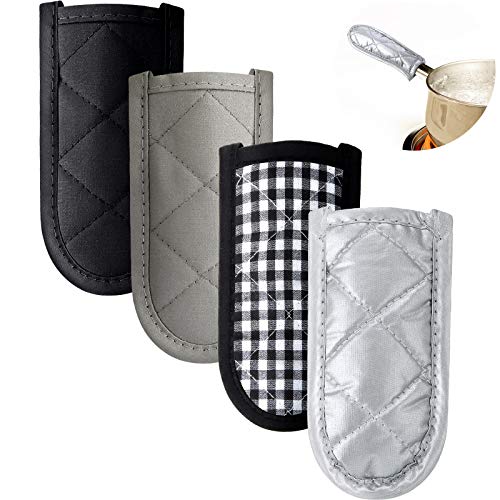 Patelai 4 Pcs 4 Pcs Pan Handle Sleeve Covers Cast Iron Handle Cover Heat Resistant Non Slip Skillet Holder Sleeves Mitt Winter for Kitchen Cooking Tools