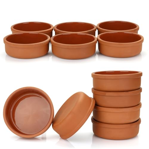 Areste Mexican Clay Cookware Set ( Set of 12) - Terracotta Cooking Pots, Bowls, Plates, and Serving Dishes - Premium Spanish Earthenware for Baking, Yogurt, Kheer, Meat, Vegetables, Turkish Cuisine - Cazuelas Cocina Mexicana -Clay Pot for Cooking