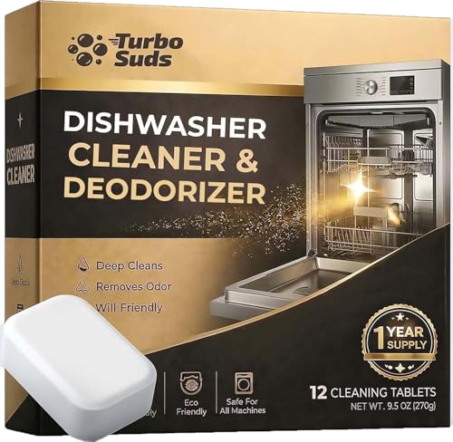 Turbo Suds Dishwasher Cleaner and Deodorizer XL Tablets – Heavy-Duty ...