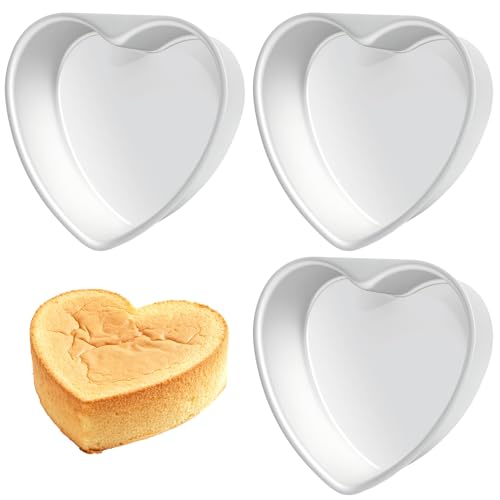 Aphrordity 3 Pack Shaped Cake Pans Set, 6x5.8x2 Inch Silver ...