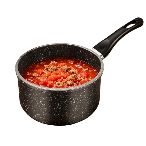Nonstick Saucepan, 1.5 Quarts Sauce Pan with Swiss Granite Coating, ...