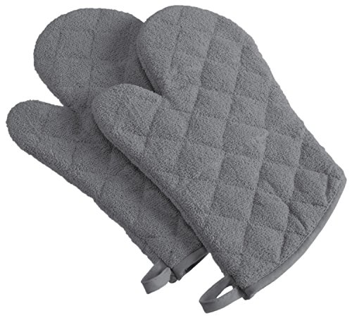 DII Basic Terry Collection 100% Cotton Quilted, Oven Mitt, Gray, ...