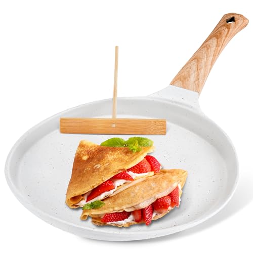 AOSION Nonstick Crepe Pan 9.5 Inch,Cermaic Crepe Pan,Dosa Tawa Pan,Ceramic ...
