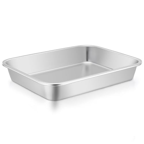 TeamFar Lasagna Pan, 10.6 x 8.3 x 1.7inch Stainless Steel ...