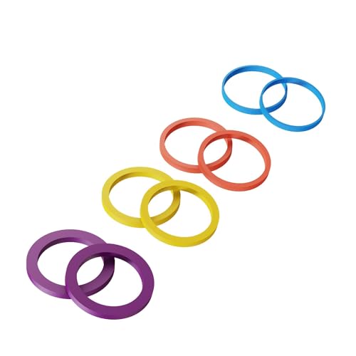 Rolling Pin Guide Rings, Multicolored Flexible Silicone Spacer Bands, Reusable 8 Piece Set Baking Accessories to Precise Thickness Dough for Pizza, Pies, Pastries, Pasta