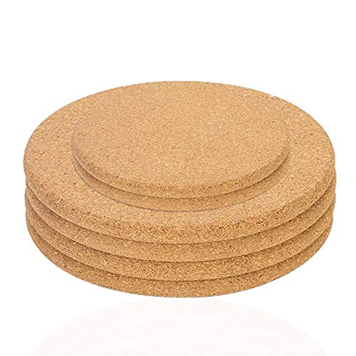 6 Pack Cork Coaster Set,Sonku Round Brown Absorbent Cork Mat ...