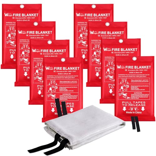 wucgea Fire Blanket for Home and Kitchen - 8 Pack ...