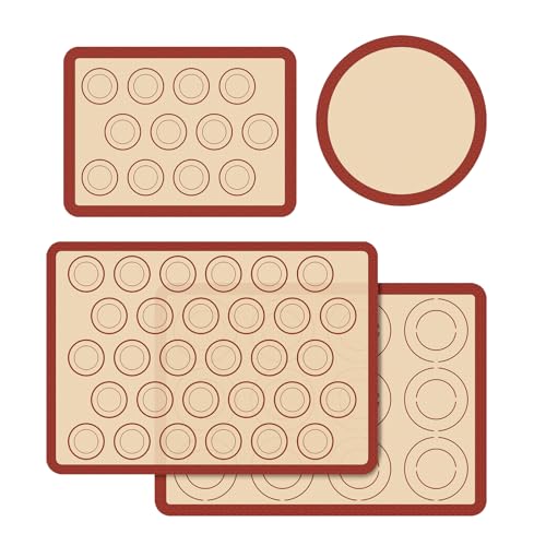 Silicone Baking Mat Set of 4, Macaron Silicone Baking Mat ...