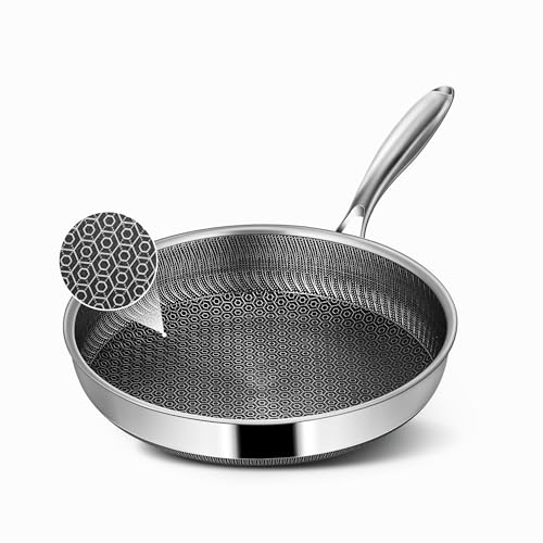 Vocvee Non Stick Frying Pans, 8-inch Hybrid Frying Pans Nonstick ...