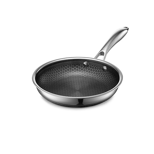 HexClad Hybrid Nonstick 8-Inch Frying Pan, Stay-Cool Handle, Dishwasher-Friendly, Oven-Safe ...