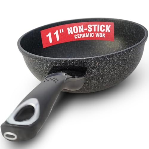 HOME N KITCHENWARE Nonstick Ceramic Wok, Frying Pan - Premium ...
