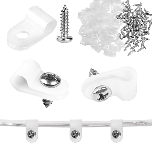 Nazuwke 100 Pack 1/5 Inch Rope Light Clips with Stainless ...