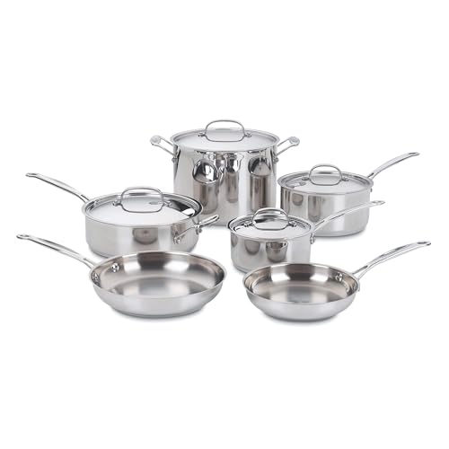 Cuisinart 77-10P1 10-Piece Chef's-Classic-Stainless Collection, Cookware Set