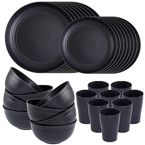 Supernal Wheat Straw Dinnerware Sets,Plates and Bowls Set, Dish Sets ...