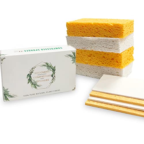 Khooming 12-Count Extra Large Compressed Sponges for Kitchen, Dishes, Cleaning, ...