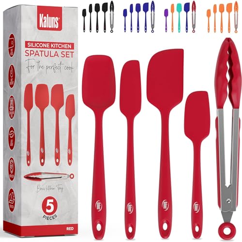 Kaluns Silicone Spatula Set, 4 Rubber Spatulas 600°F Heat Resistant, ...