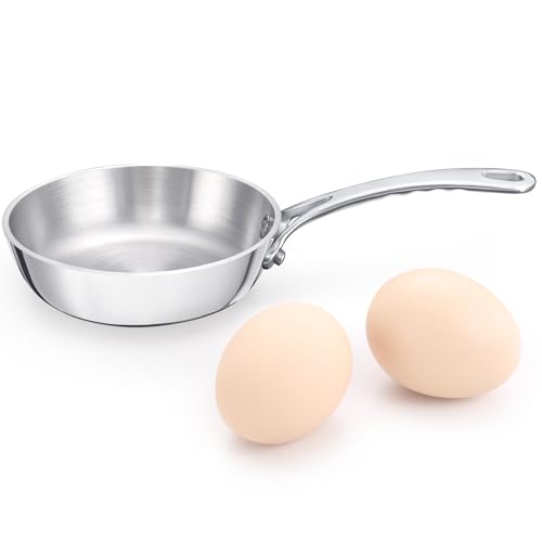 KC-Emier Mini Sauce Pan, Tri-Ply Stainless Steel Pot with Stay-Cool ...