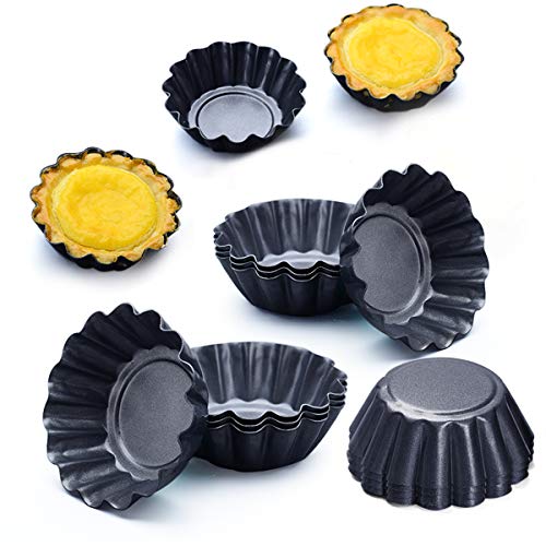 Amytalk 12 Packs Egg Tart Mold, Size 2.6 x 0.9inch, ...