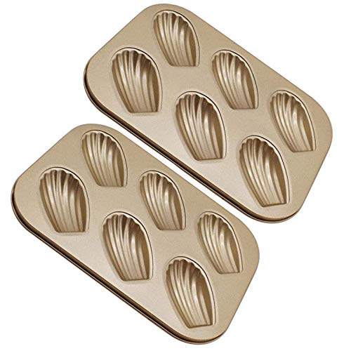 ALOEU 2 Pack Madeleine Mold Cake Pan, Non-Stick Heavy Duty ...