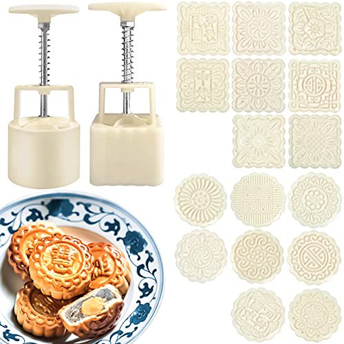 AIKEFOO Chinese Traditional Mid-Autumn Mooncake Mold，Biscuit Stamping Machine，18 pcs 100g/125g ...