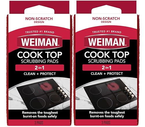 Weiman Cook Top Scrubbing Pads, 3 Count, 2 Pack Cuts ...