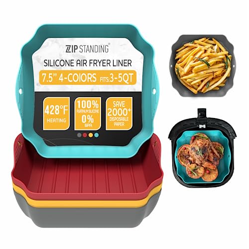 Reusable Silicone Air Fryer Liners Set, 7.5