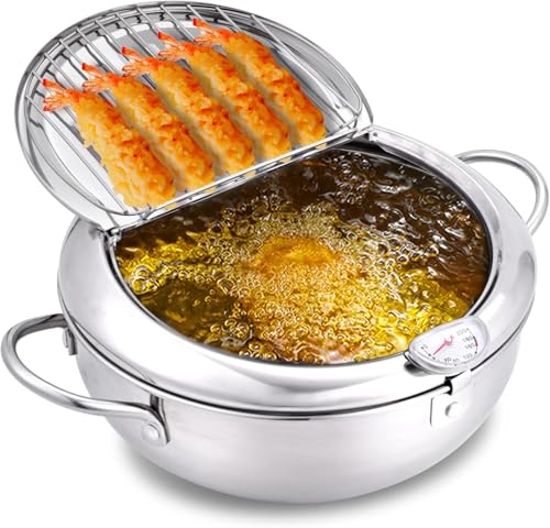 cuomaop Deep Fryer Pot, 304 Stainless Steel Japanese Frying Pot ...
