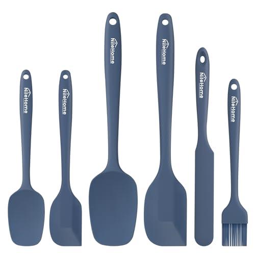 NileHome Silicone Spatula Set, 6 Packs Food Grade Kitchen Utensils ...