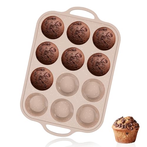 Vinino Silicone Muffin Pans for Baking with Metal Reinforced Frame, ...