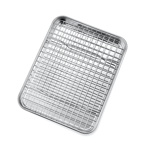 P&P CHEF 10.4 Inch Toaster Oven Pan with Rack Set, ...