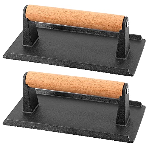 HEIHAK 2 Pack 8 x 4 Inch Cast Iron Grill ...