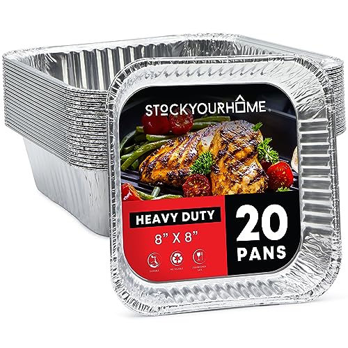 Stock Your Home Aluminum Pans 8x8 Disposable Foil Pans (20 ...