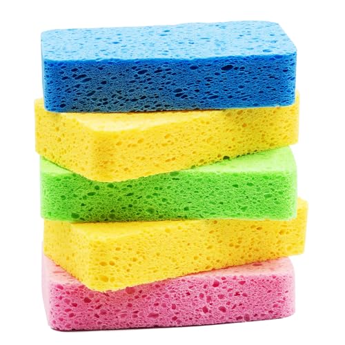Temede Large Cellulose Sponges, Kitchen Sponges for Dish, Thick Heavy ...