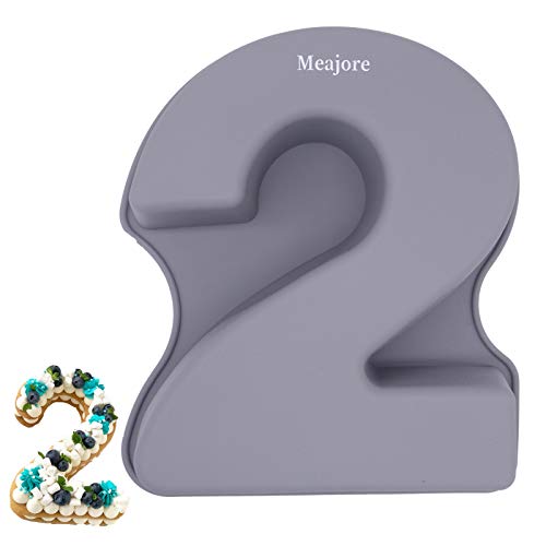Meajore 3D Large Number Cake Mould,Silicone Baking Letter Ectangle Novel ...