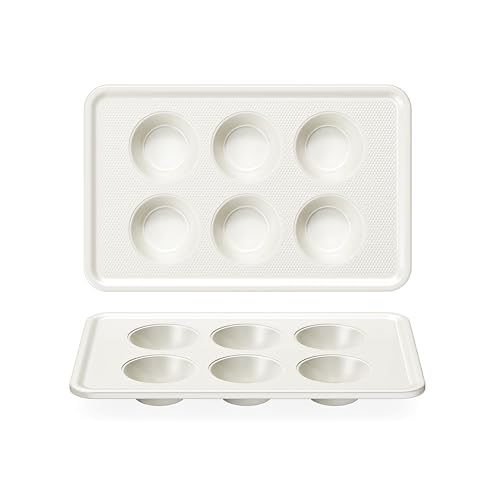 HONGBAKE 2 Pack Nonstick Ceramic Muffin Pan, 6 Cup Muffin ...