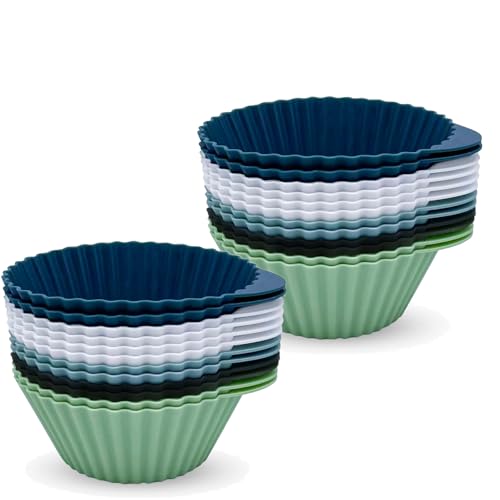 The Silicone Kitchen Reusable Silicone Baking Cups Silicone Muffin Liners ...